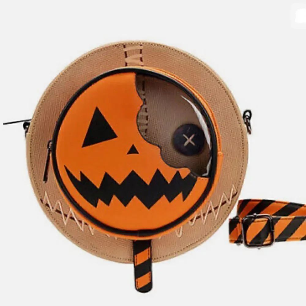 LOUNGEFLY X Universal Trick 'r Treat Sam Cosplay Crossbody Bag NWT Pumpkin